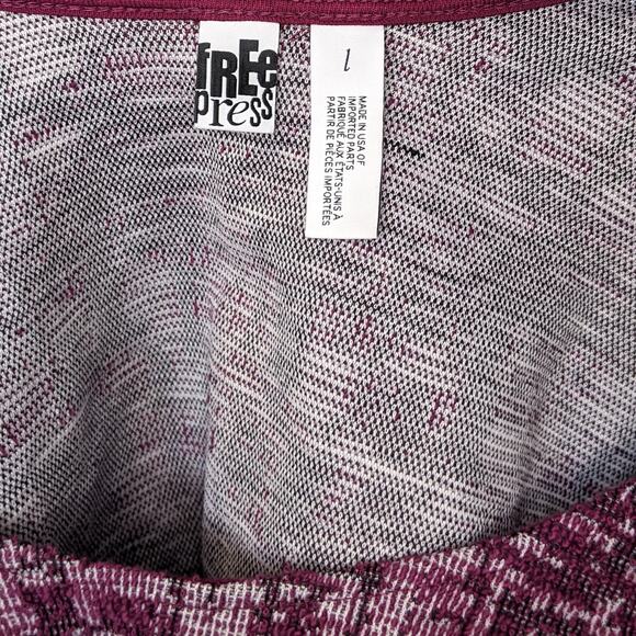 Free Press Marble Knit Crop Top Purple Large Juniors Tank Scoop Cropped Casual - Picture 5 of 5